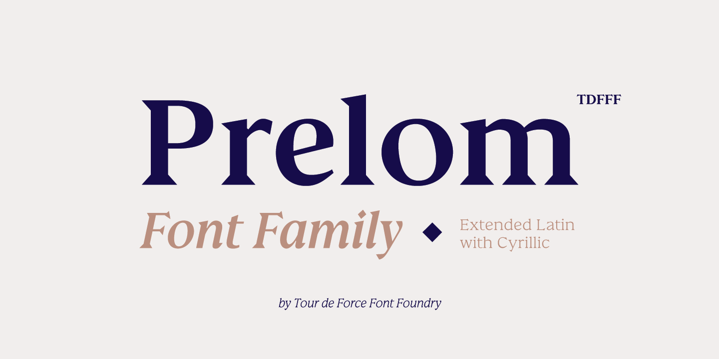 Ejemplo de fuente Prelom SemiBold Italic